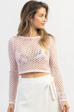 THE JENNA PINK CROCHET CROP TOP