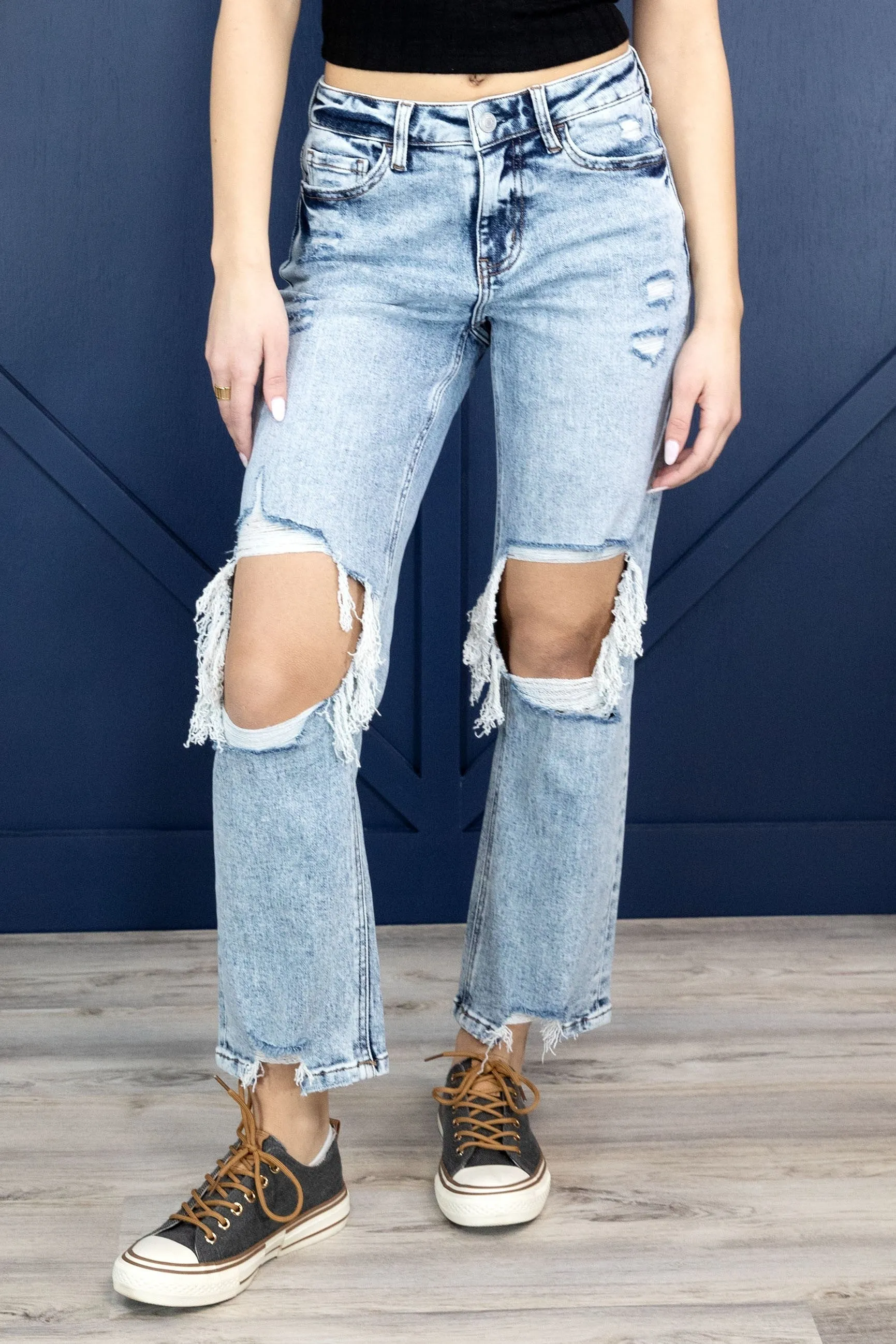 The Tegan from Lovervet:  High-Rise Cropped Straight Leg Denim