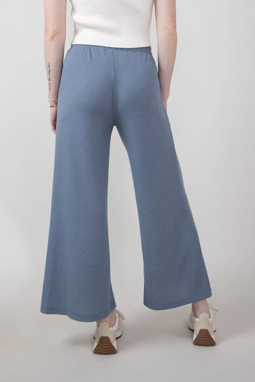 Thermal Wide Leg Pants for Women in Blue Slate | P70169B-BLUESLATE