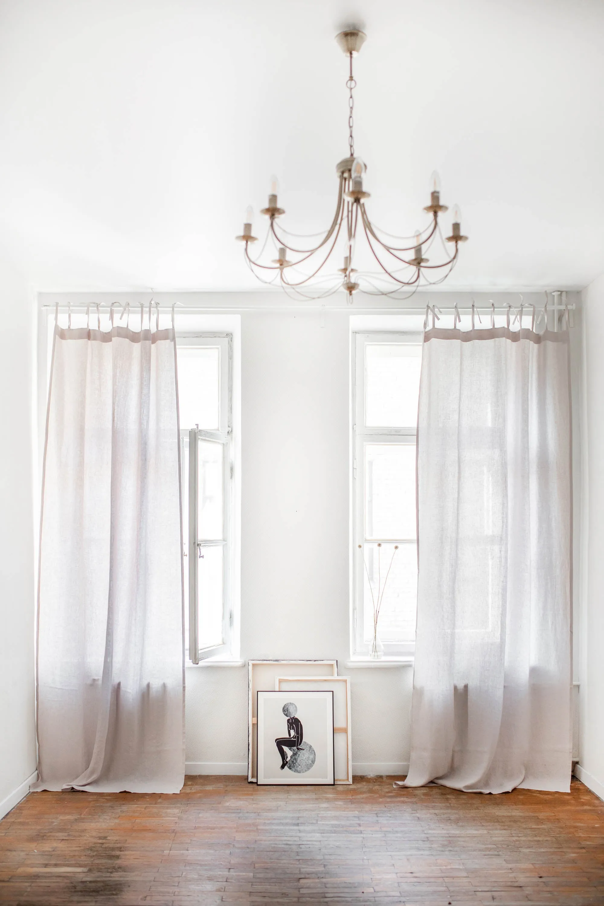 Tie top linen curtain by AmourLinen