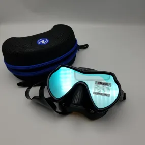 Used Aqua Lung Mistique DS Scuba Dive Mask - Black/Black Blue Lens Mirror