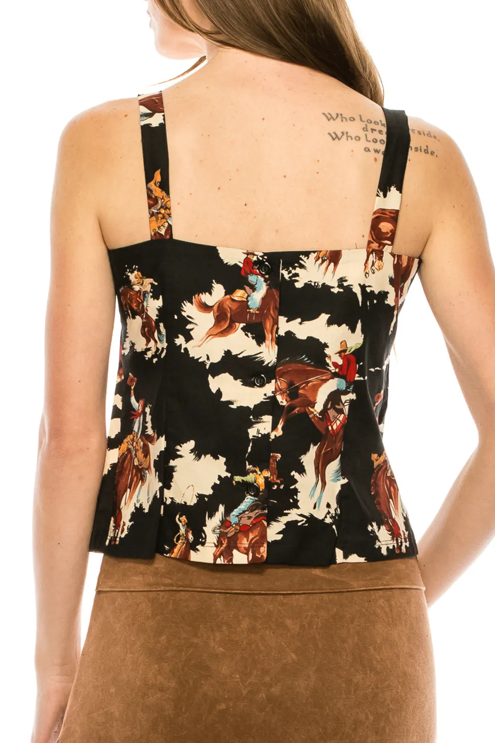 VINTAGE PRINT CROP TOP