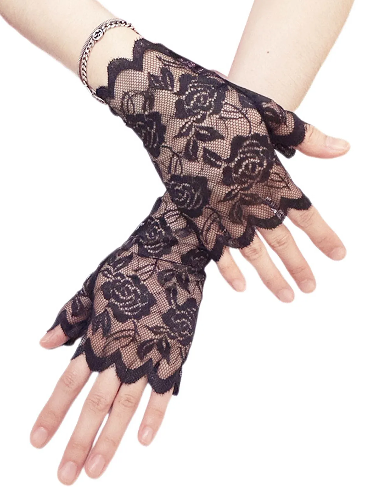 Vintage Rose Lace Fingerless Gloves