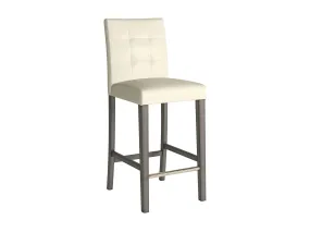 Warm White Vegan Leather Bar Height Stool