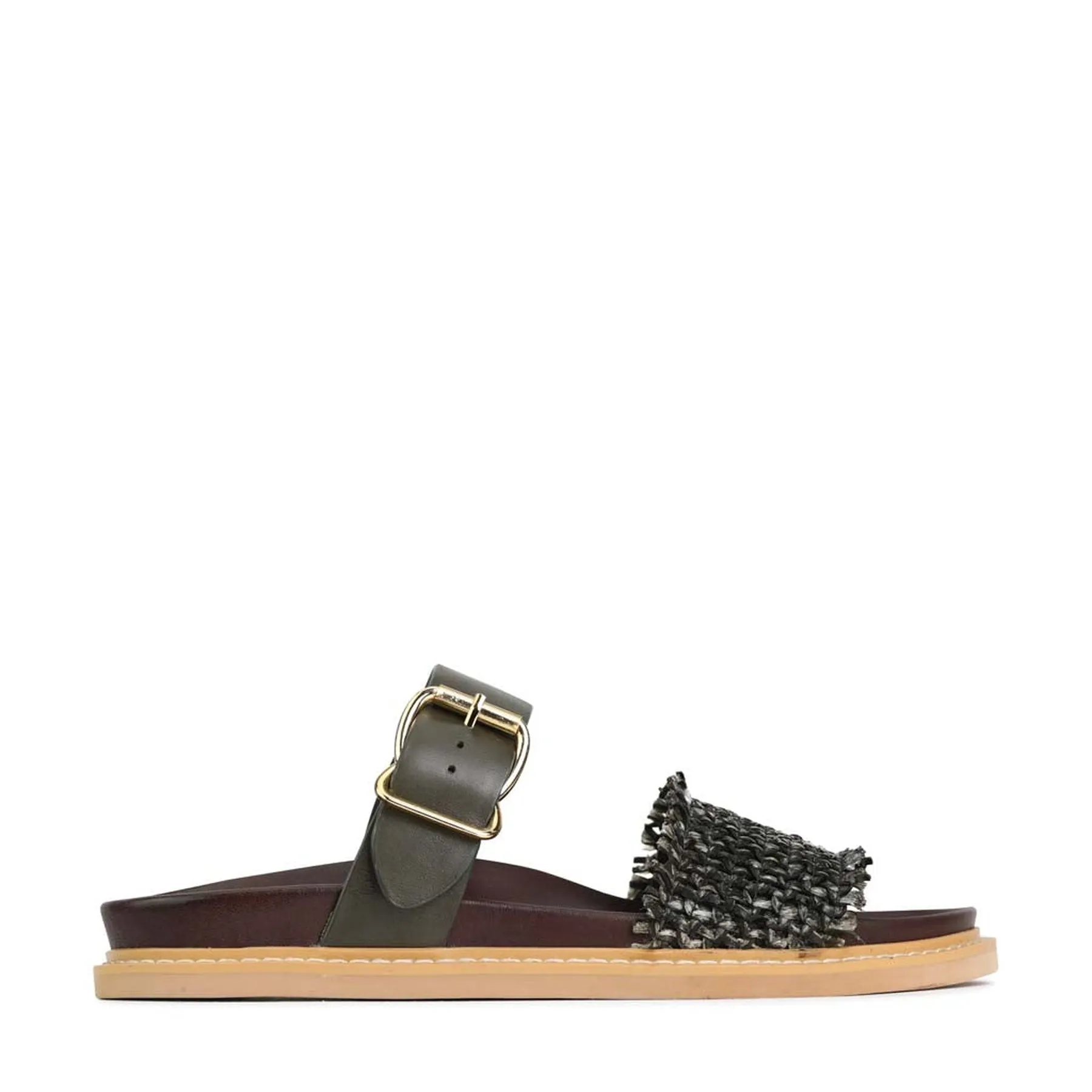 WEAVE SLIDE ARCHIVE SANDALS LEATHER