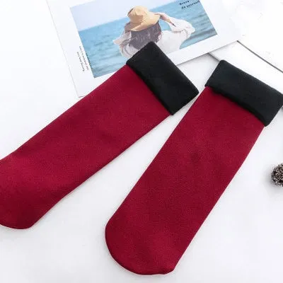 Winter Warm Thicken Thermal Socks Wool Cashmere Snow Black Skin Sock