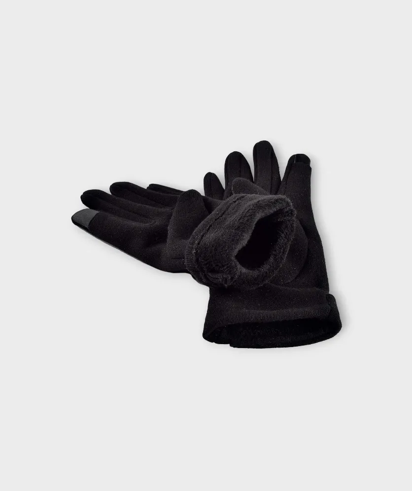 Womens Gloves with Touchscreen Fingers Fleece Lined Stretch Buttons On Cuff