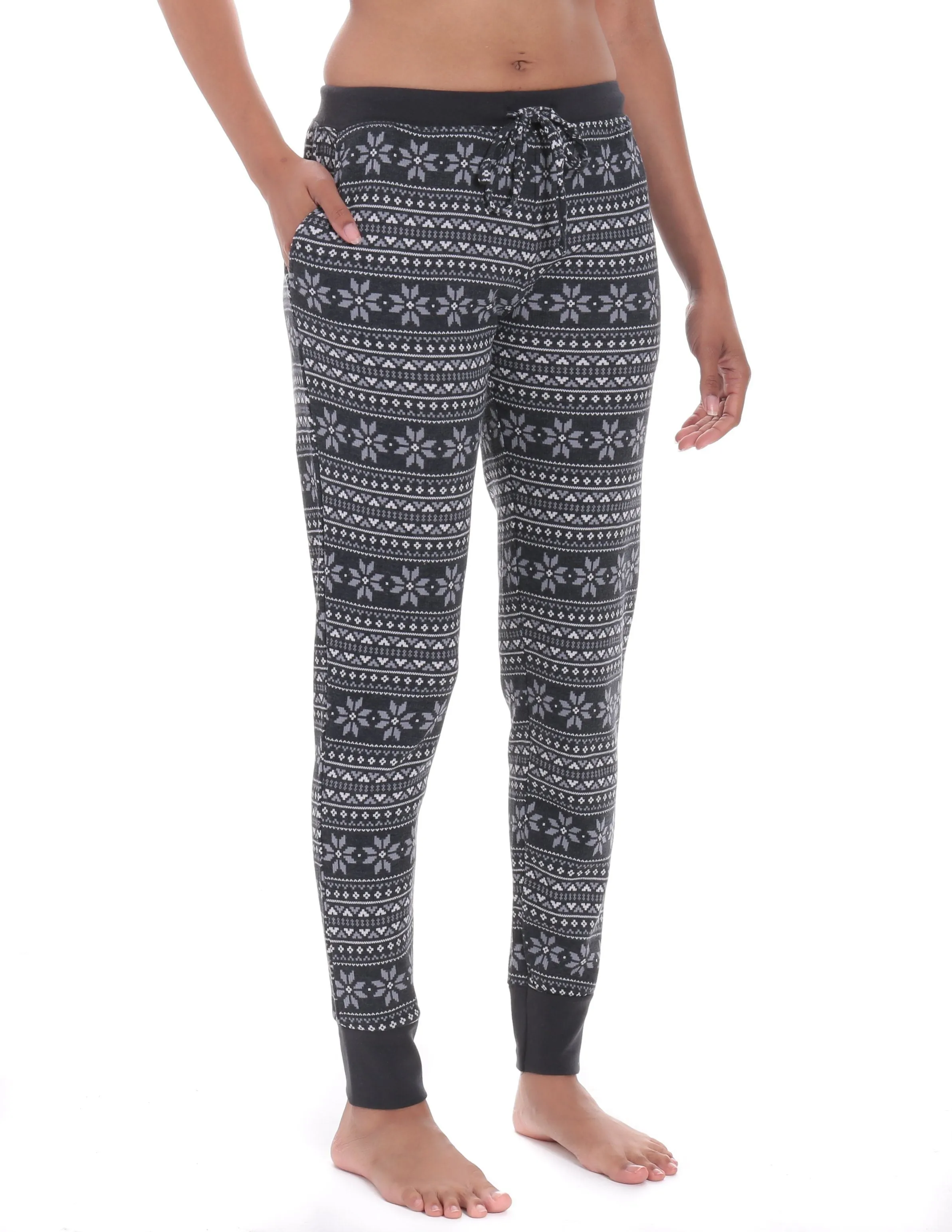 Women's Waffle Knit Thermal Jogger Lounge Pants