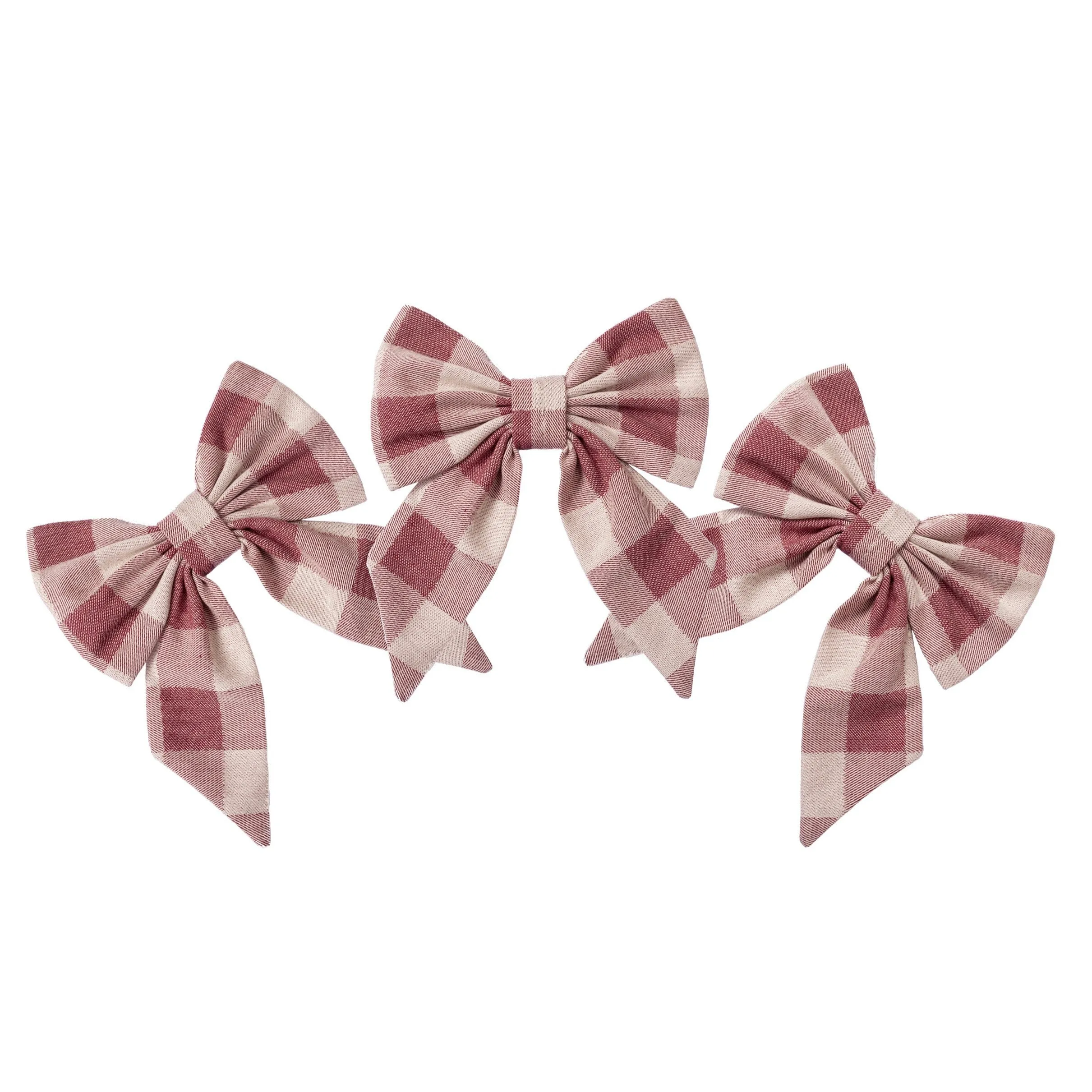 Woodhouse Check Mini Bow Set of 6 - Claret