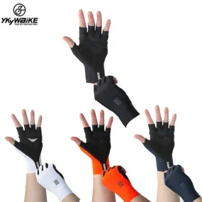 YKYW MTB Road Cycling Half Finger Gloves Antibacterial Lycra mesh Design Ventilation Perspiration Shockproof 6 Colors