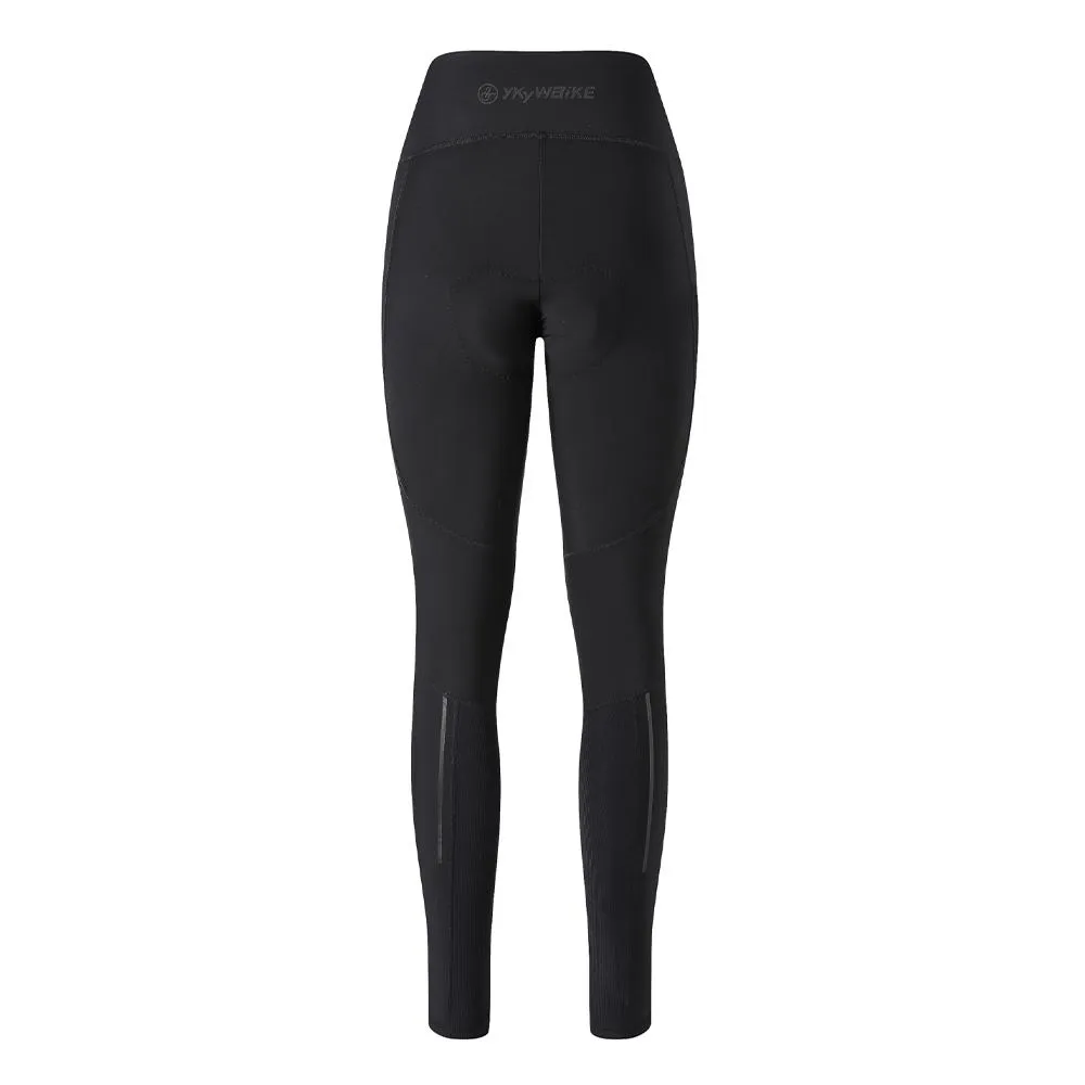 YKYW Women’s Cycling Tight Pants Winter 5-15°C 7H Ride Belgian Sponge Pad Thermal with 2 Pockets Black