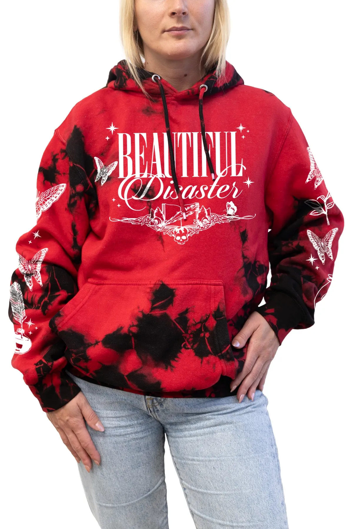 You Don't Know My Story Tie Dye Pullover  Hoodie - Red/Black