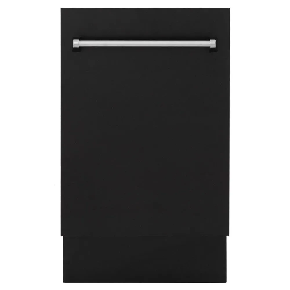 ZLINE 18 in. Tallac Series 3rd Rack Top Control Dishwasher with a Stainless Steel Tub with Black Matte Panel, 51dBa (DWV-BLM-18)