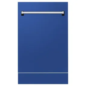 ZLINE 18 in. Tallac Series 3rd Rack Top Control Dishwasher with a Stainless Steel Tub with Blue Matte Panel, 51dBa (DWV-BM-18)