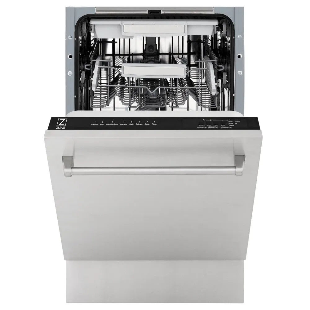 ZLINE 18 in. Tallac Series 3rd Rack Top Control Dishwasher with Stainless Steel Tub and Panel, 51dBa (DWV-304-18)