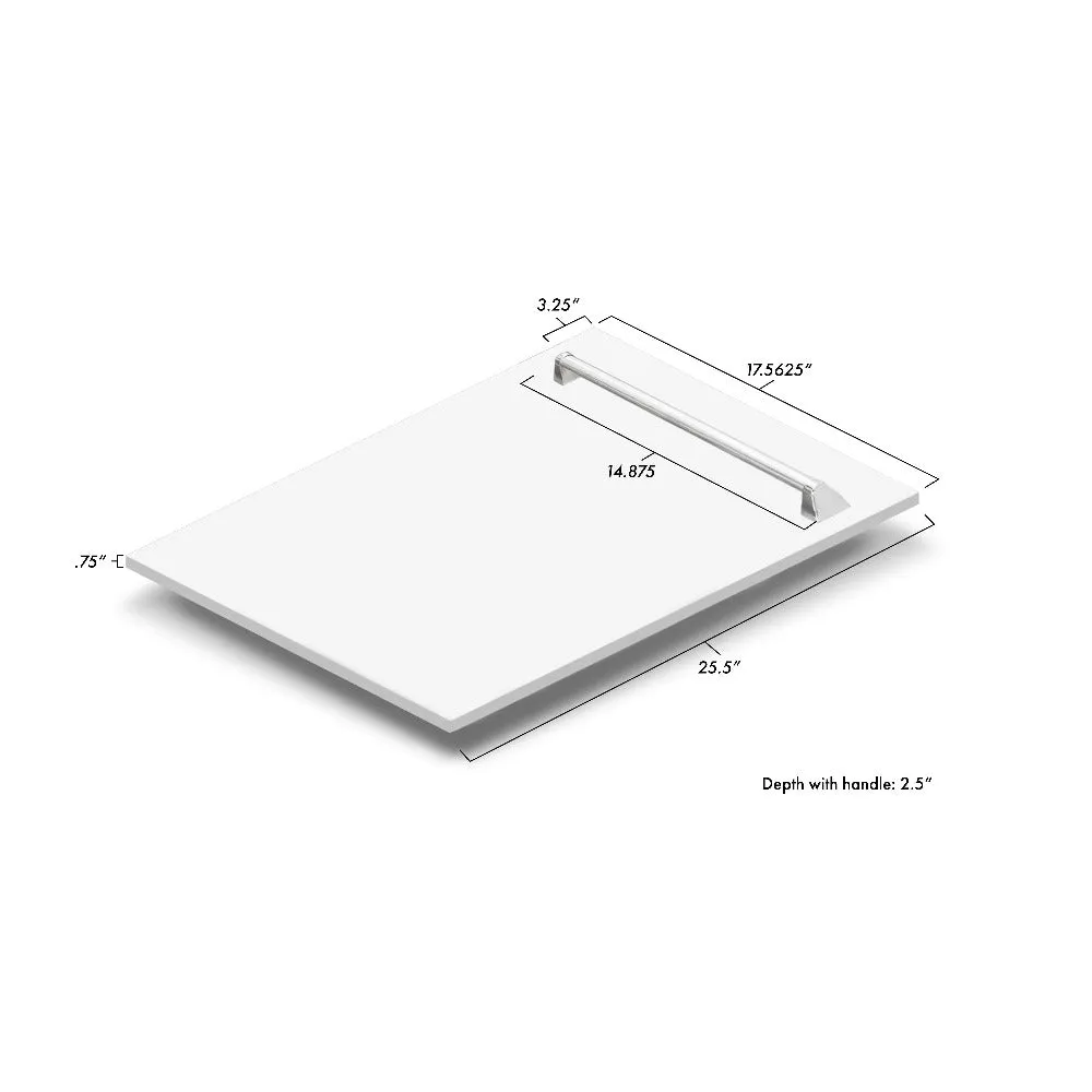 ZLINE 18 in. Tallac Series 3rd Rack Top Control Dishwasher with White Matte Panel, 51dBa (DWV-WM-18)