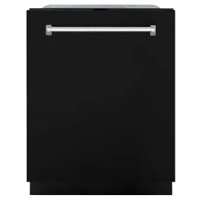 ZLINE 24 in. Monument Series 3rd Rack Top Touch Control Dishwasher with Black Matte Panel, 45dBa (DWMT-BLM-24)