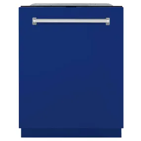 ZLINE 24 in. Monument Series 3rd Rack Top Touch Control Dishwasher with Blue Gloss Panel, 45dBa (DWMT-24-BG)