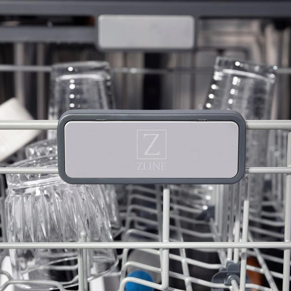 ZLINE 24 in. Panel Ready Monument Series 3rd Rack Top Touch Control Dishwasher with Stainless Steel Tub, 45dBa (DWMT-24)