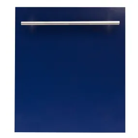 ZLINE 24 in. Top Control Dishwasher in Blue Gloss and Modern Style Handle, 52dBa (DW-BG-H-24)