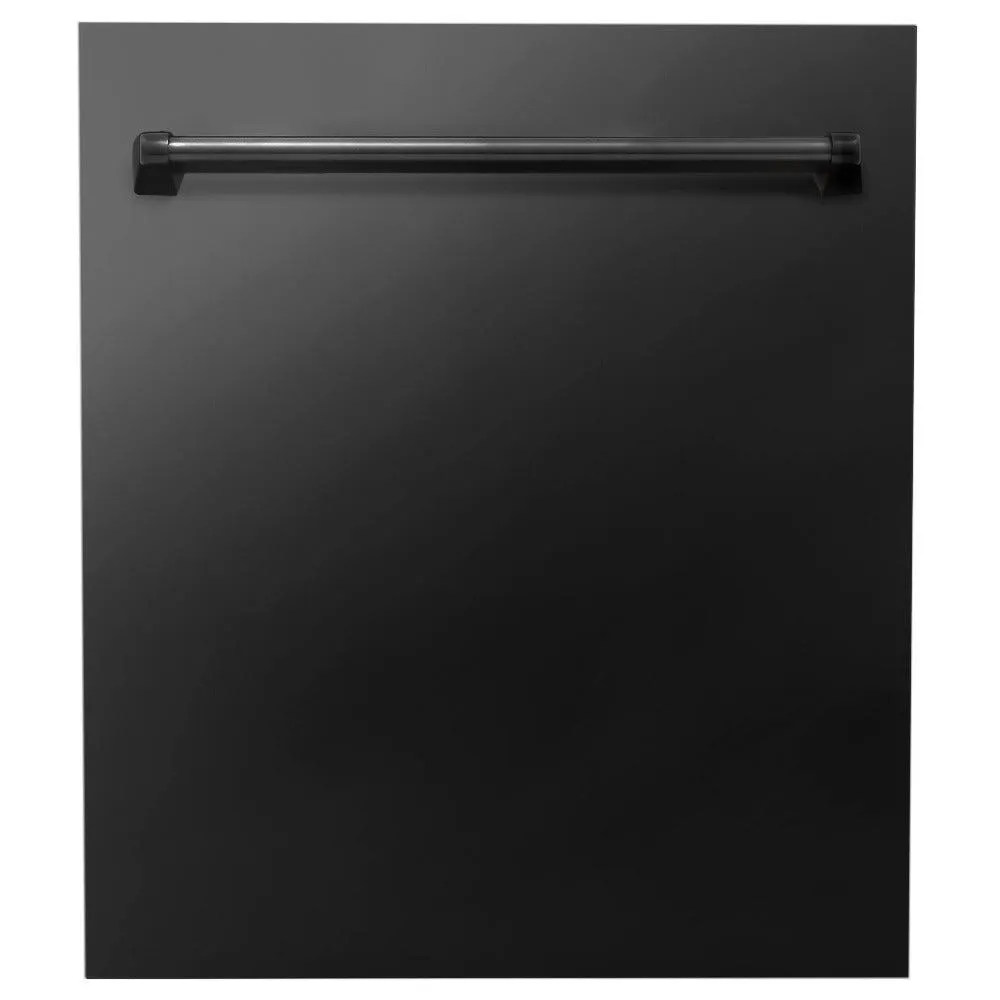 ZLINE 24 in. Top Control Dishwasher with Black Stainless Steel Panel and Traditional Style Handle, 52dBa (DW-BS-24)