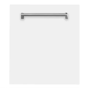 ZLINE 24 in. Top Control Dishwasher with Matte White Panel and Traditional Style Handle, 52dBa (DW-WM-24)