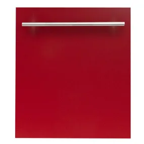 ZLINE 24 in. Top Control Dishwasher with Red Gloss Panel and Modern Style Handle, 52dBa (DW-RG-H-24)