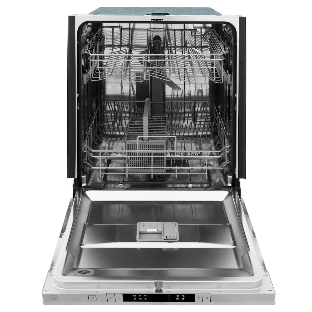 ZLINE 24 in. Top Control Dishwasher with Stainless Steel Panel and Traditional Style Handle, 52dBa (DW-304-H-24)