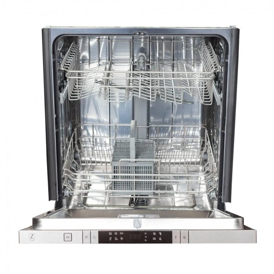 ZLINE 24 in. Top Control Dishwasher with Unfinished Wooden Panel and Traditional Style Handle, 52dBa (DW-UF-H-24)