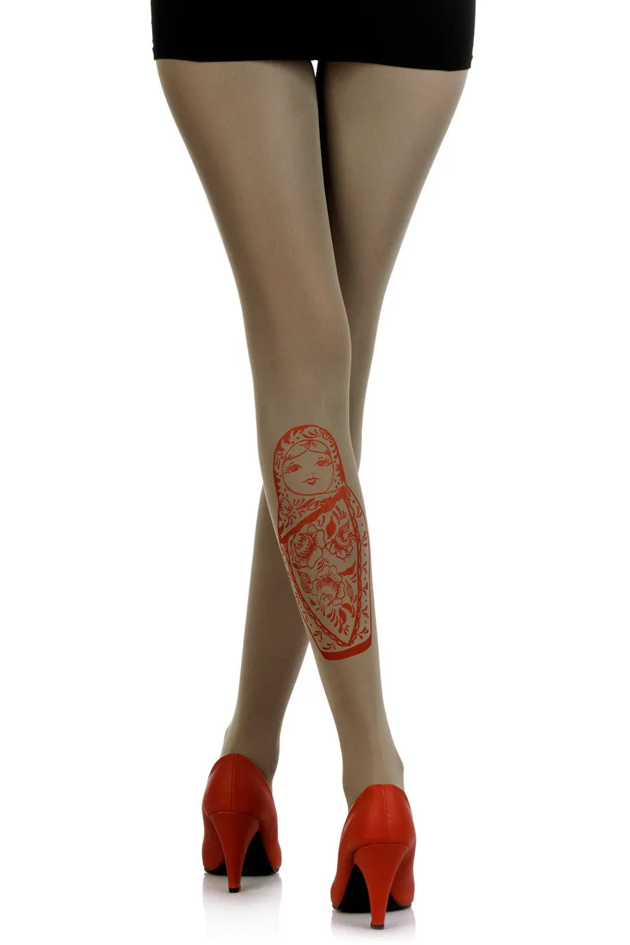 ZOHARA BABUSHKA Khaki Opaque Tights